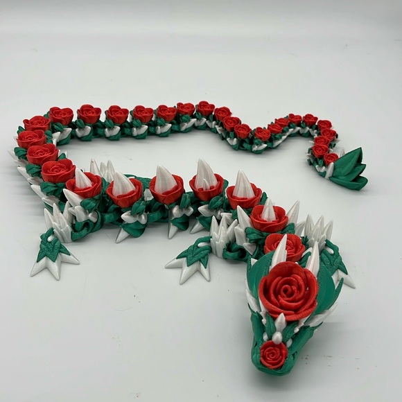 3D printed Multi Colored Rose Dragon 29”  Fidget Toy Fun Collectible Stress Re… - Picture 2 of 3
